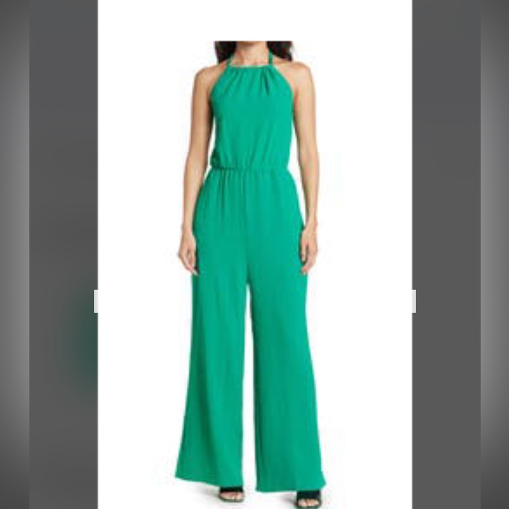 NSR Halter Jumpsuit - Emerald Green - Size Large